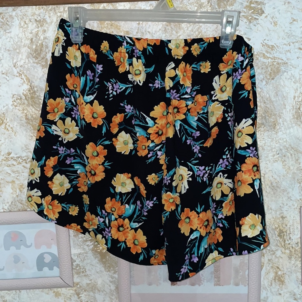 Floral orange and yellow shorts